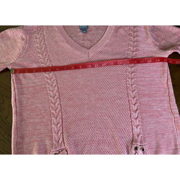Soho New York&Co Jeans Women's Sweater Size M Tie Pink - Picture 10 of 10